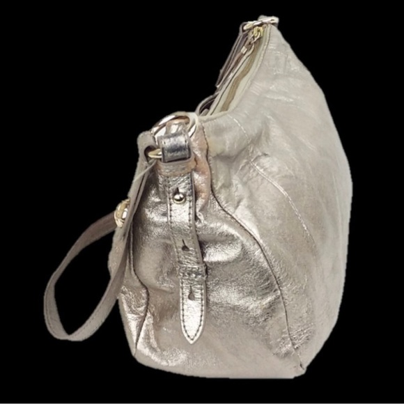 Elliott Lucca Woven Silver Metallic Crossbody Bag - Picture 5 of 8